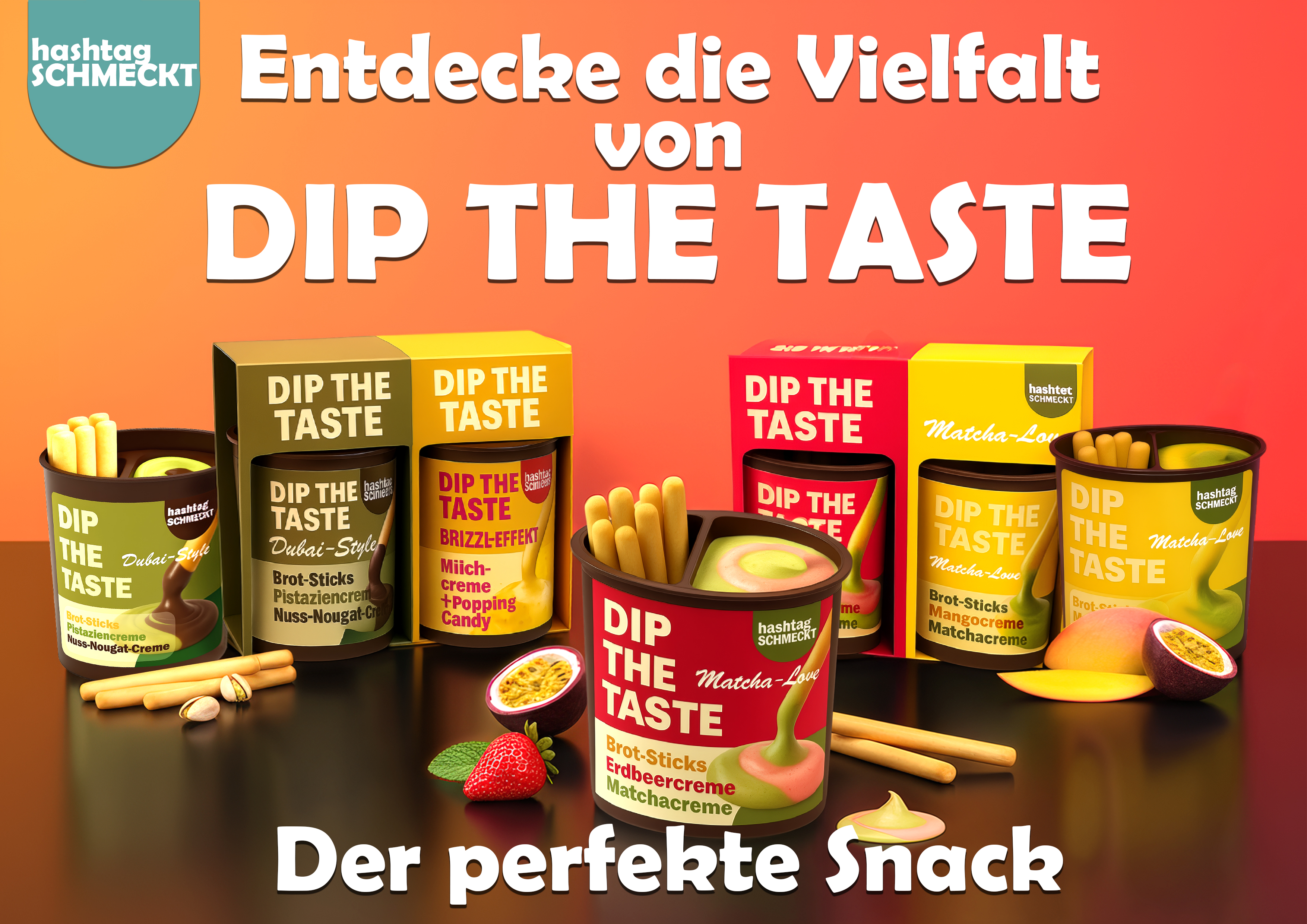 Dip The Taste - Brot-Sticks mit Cremes