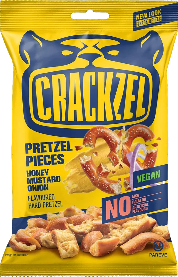 Crackzel Pretzel Pieces Honey Mustard Onion, 85-g-Beutel