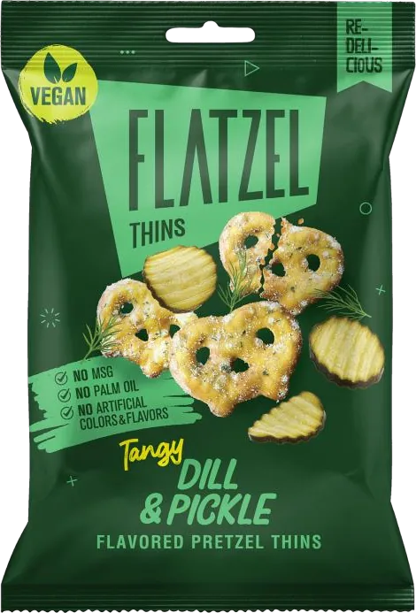 Flatzel Pretzel Thins Dill & Pickle, 65-g-Beutel