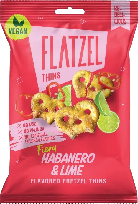 Flatzel Pretzel Thins Habanero & Lime, 65-g-Beutel