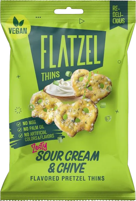 Flatzel Pretzel Thins Sour Cream & Chive, 65-g-Beutel