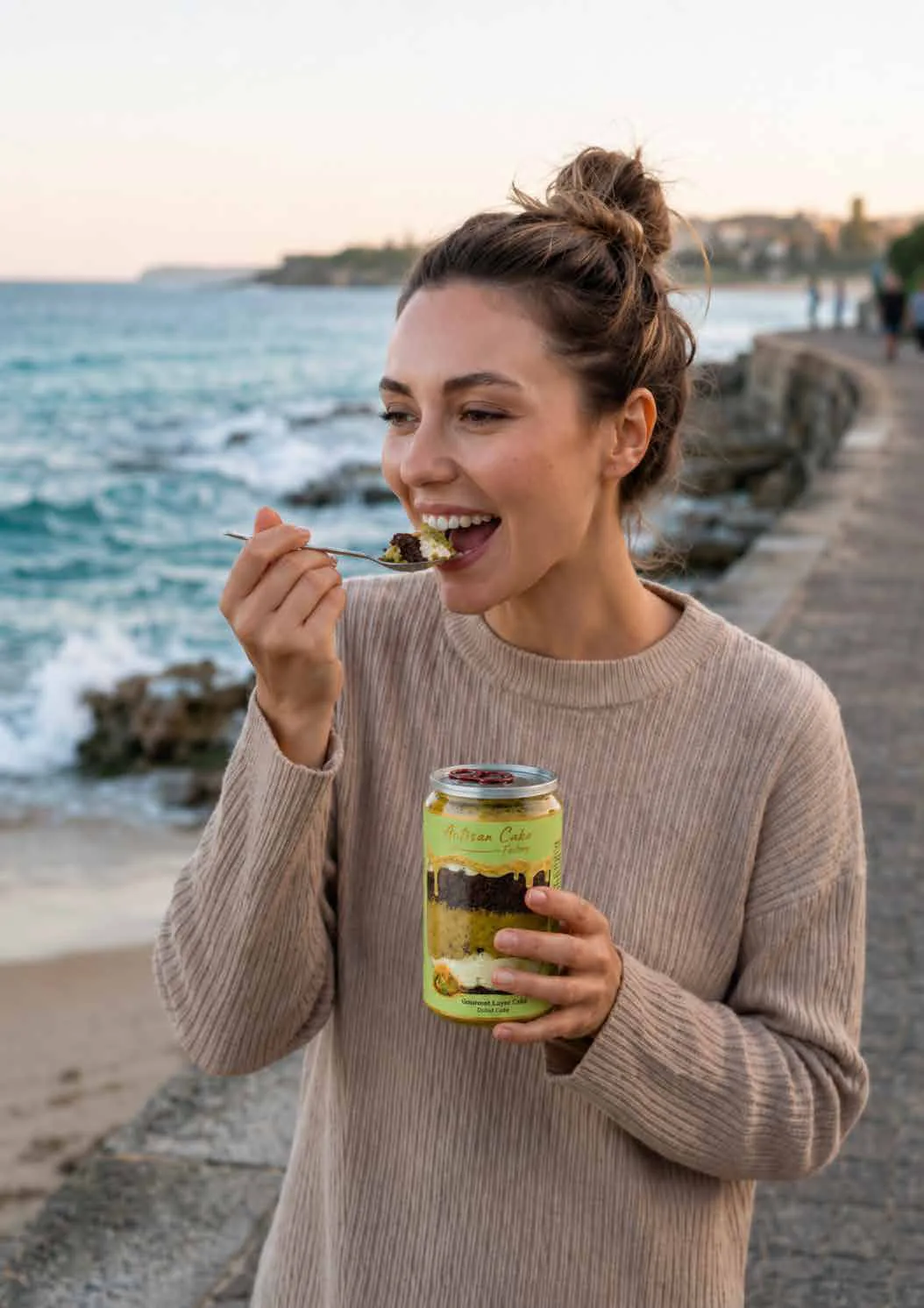 Cake in a can on the go at the beach – dessert to take anywhere