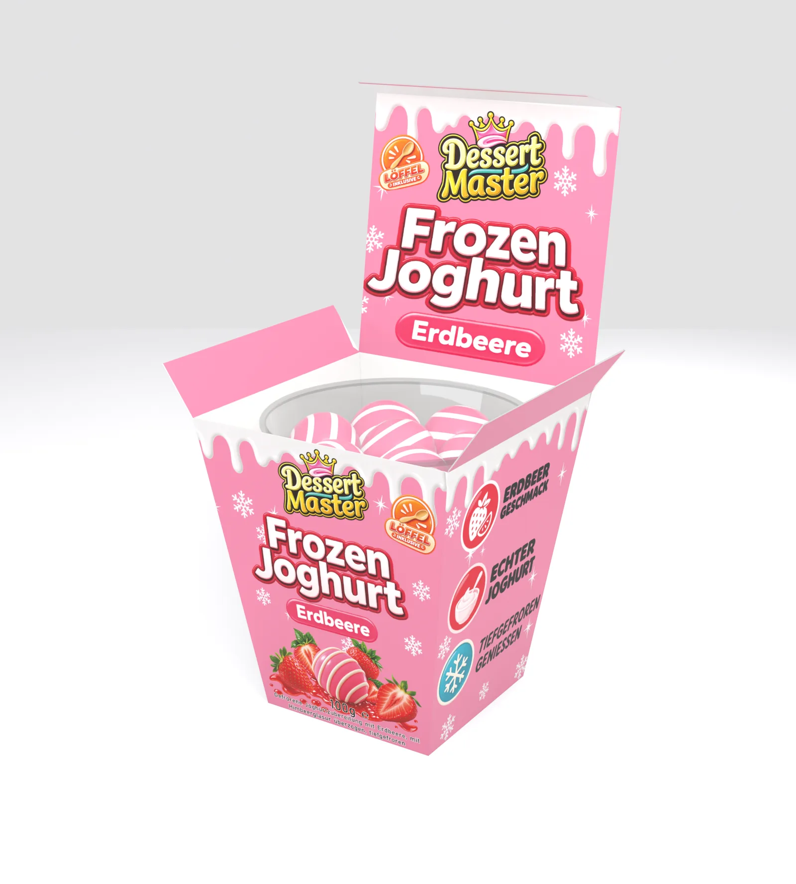Packshot Frozen Joghurt Erdbeere