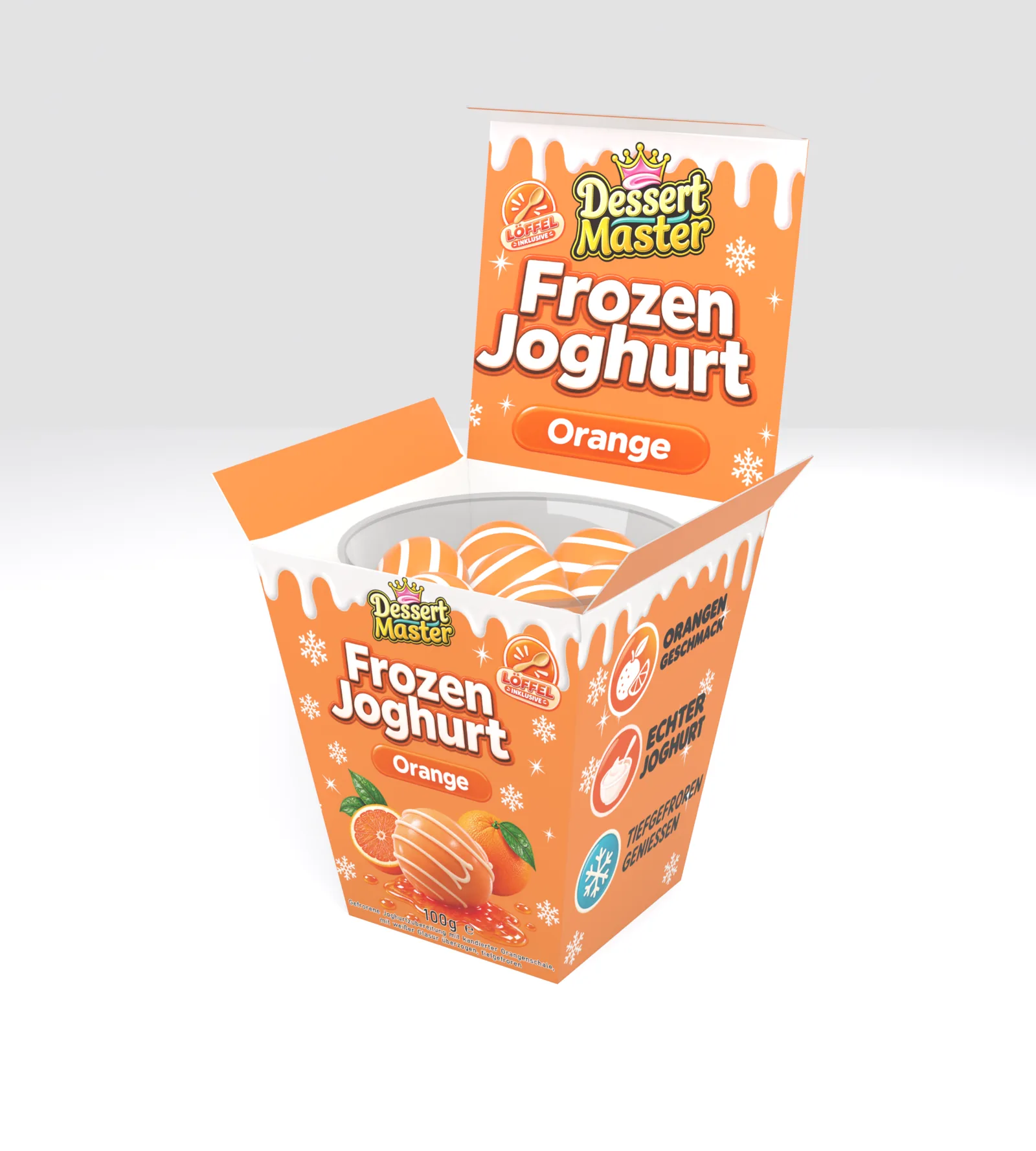 Packshot Frozen Joghurt Orange