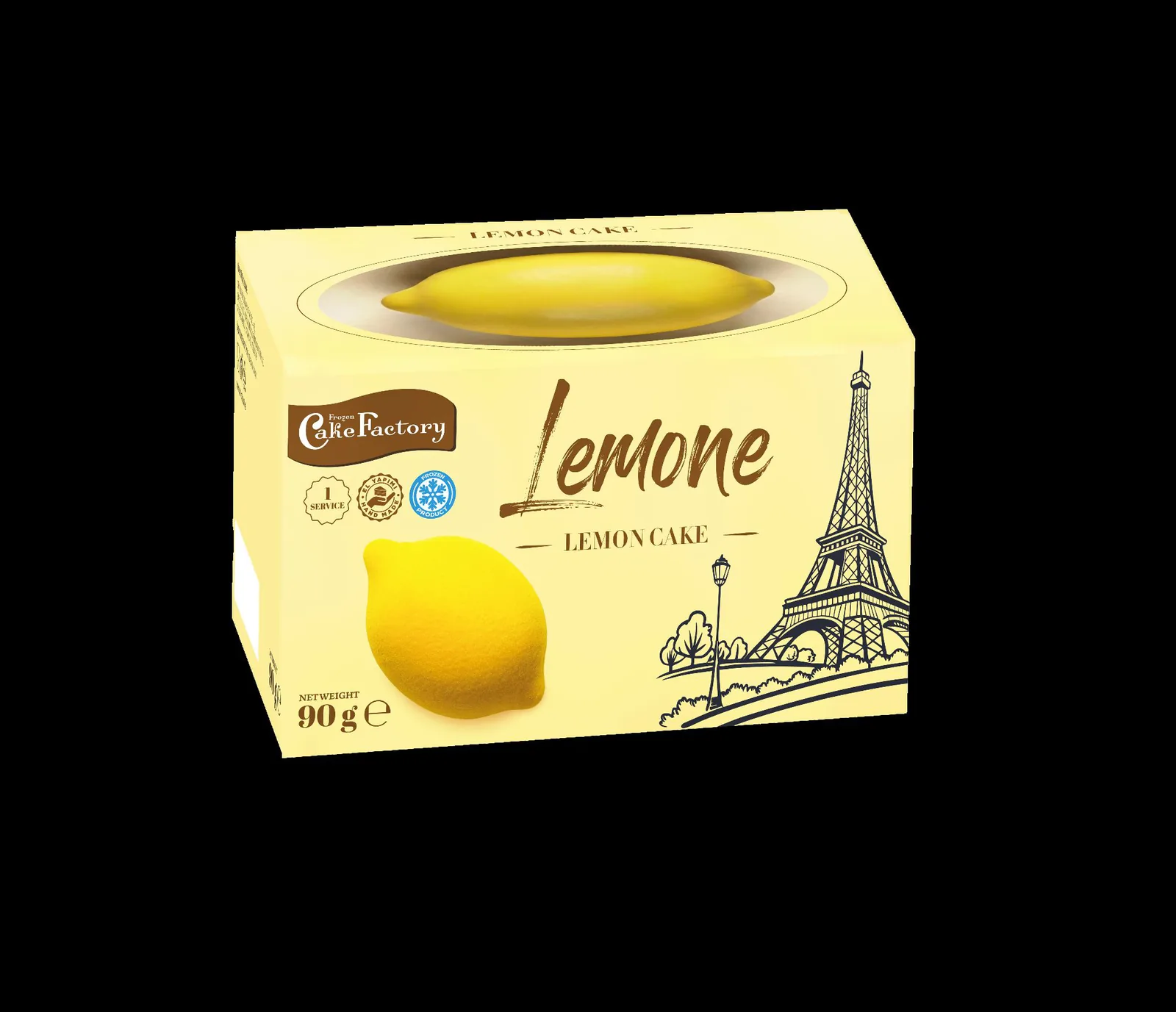 Lemone Lemon Cake – Kuchen in Zitronenform mit gelber Faltschachtel