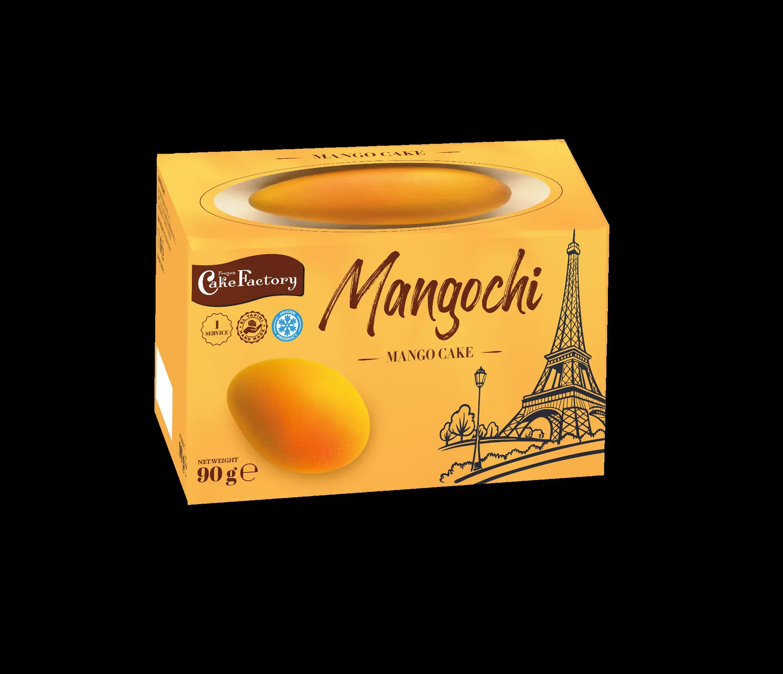 Mangochi Mango Cake – Kuchen in Mangoform mit Farbverlauf und Faltschachtel