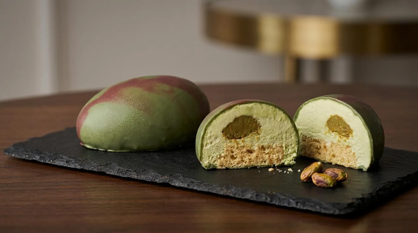 Pistachio im Anschnitt – Pistaziencreme mit Nusskern