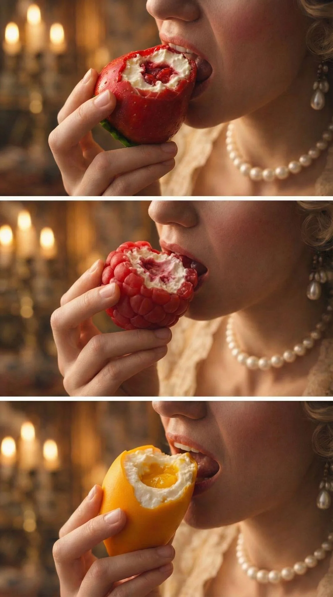 Fruit Shape Cakes als Lifestyle-Motiv mit Perlen – Dessert als Geschenk und Signature-Moment