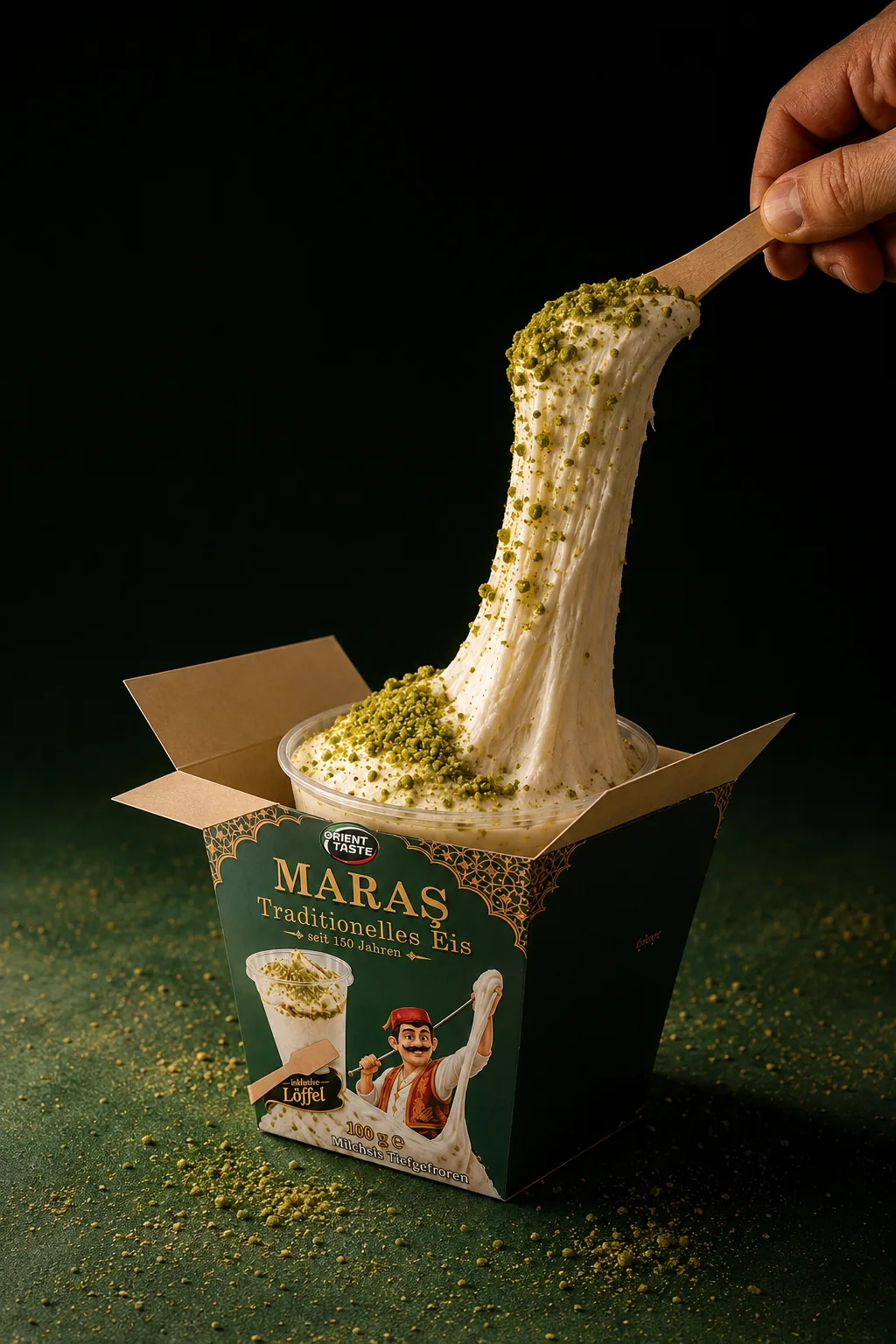Orient Taste Maraş Dondurma – stretchy Turkish ice cream pulled from the cup