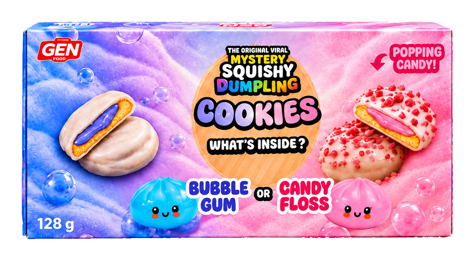 GEN FOOD Cookies. Bubble Gum & Candy Floss.