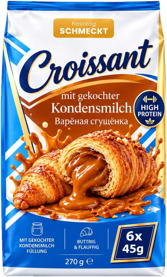 Croissant mit gekochter Kondensmilch