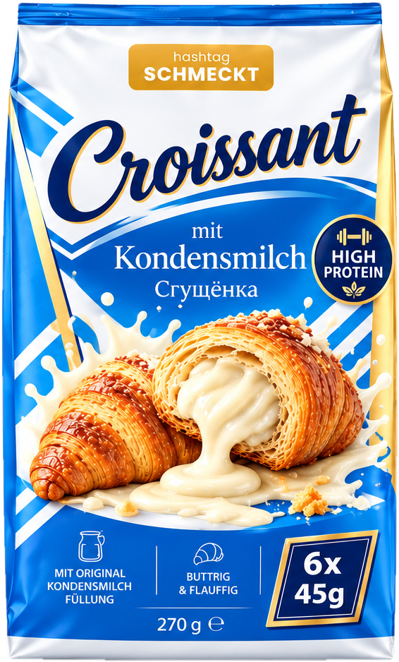 Croissant mit Kondensmilch
