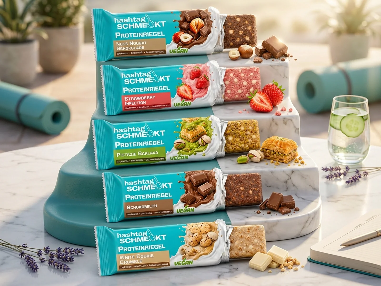#schmeckt Proteinriegel – 5 vegane Sorten, 15g Protein, ohne Palmöl
