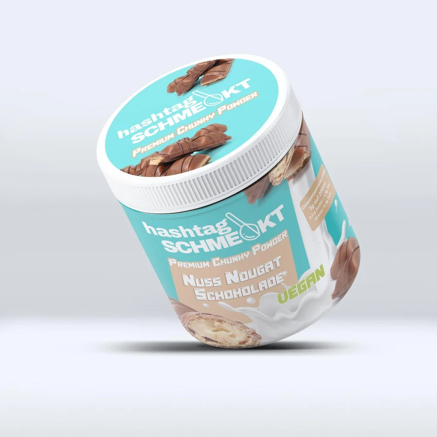 #schmeckt Nuss Nougat Schokolade Chunky Powder Dose 400g vegan
