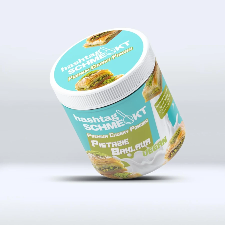 #schmeckt Pistazie Baklava Chunky Powder Dose 400g vegan Dubai Trend