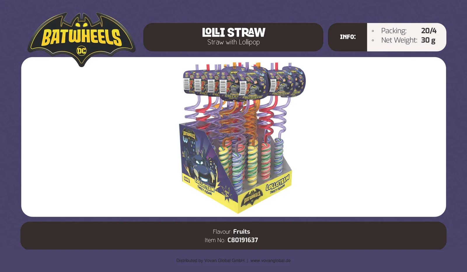 Batwheels Lolli Straw