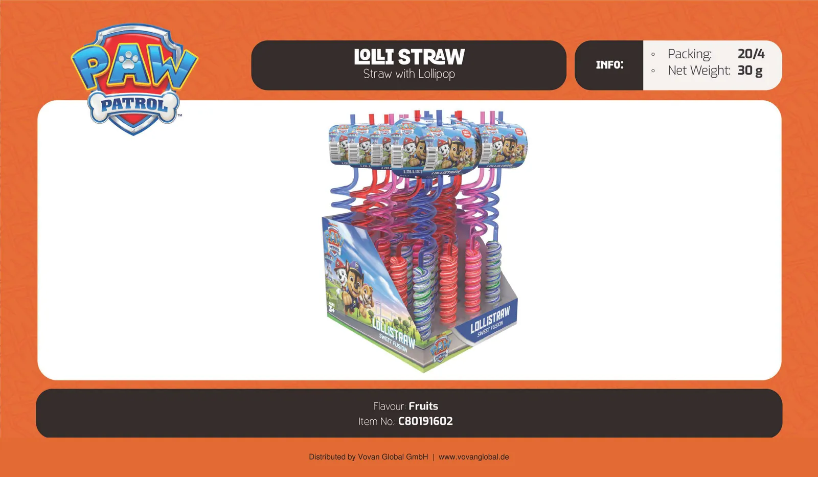 Paw Patrol Lolli Straw