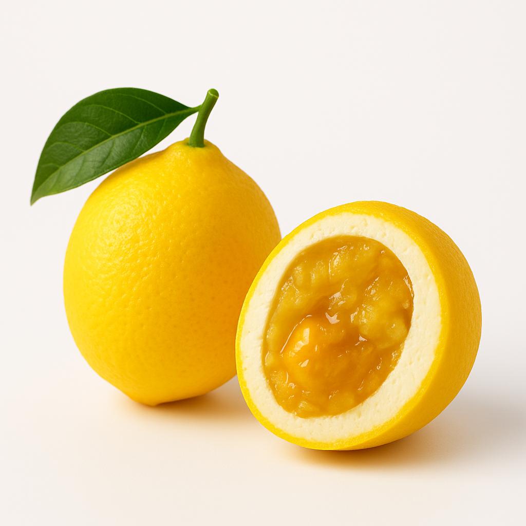 Maison de Patifruits Aufbau - Drei Schichten: Schokolade, Sahnecreme, Fruchtkern