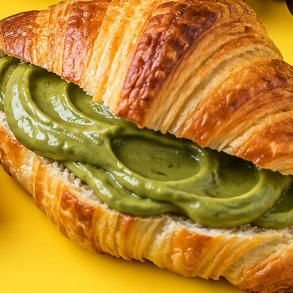 Matcha Spread auf Toast bzw. Croissant
