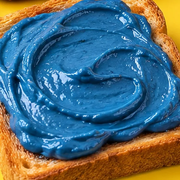 Blue Spirulina Spread auf Toast bzw. Croissant