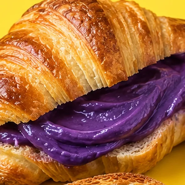 Ube Spread auf Toast bzw. Croissant