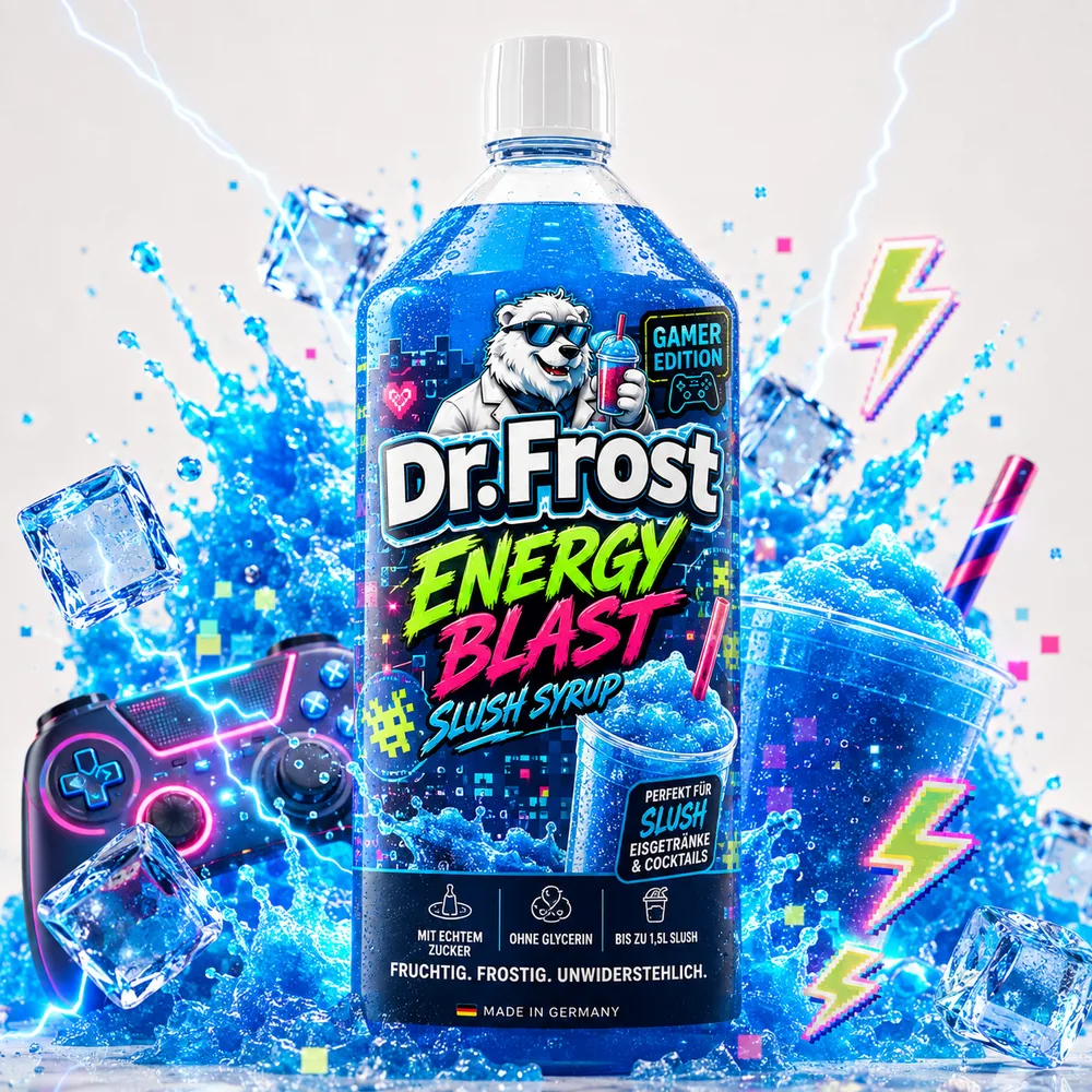 Dr.Frost Slush Syrup Energy Blast gamer edition, 1000 ml slush syrup