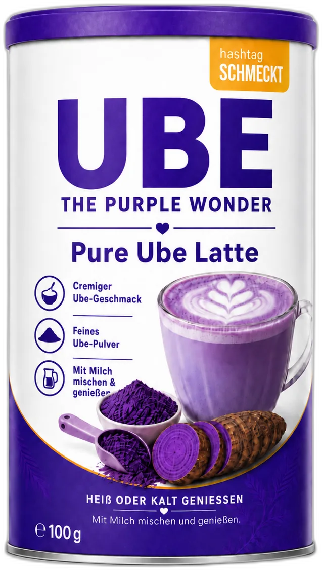 Pure Ube Latte 100g - ube latte mix made from purple yam in a premium tin