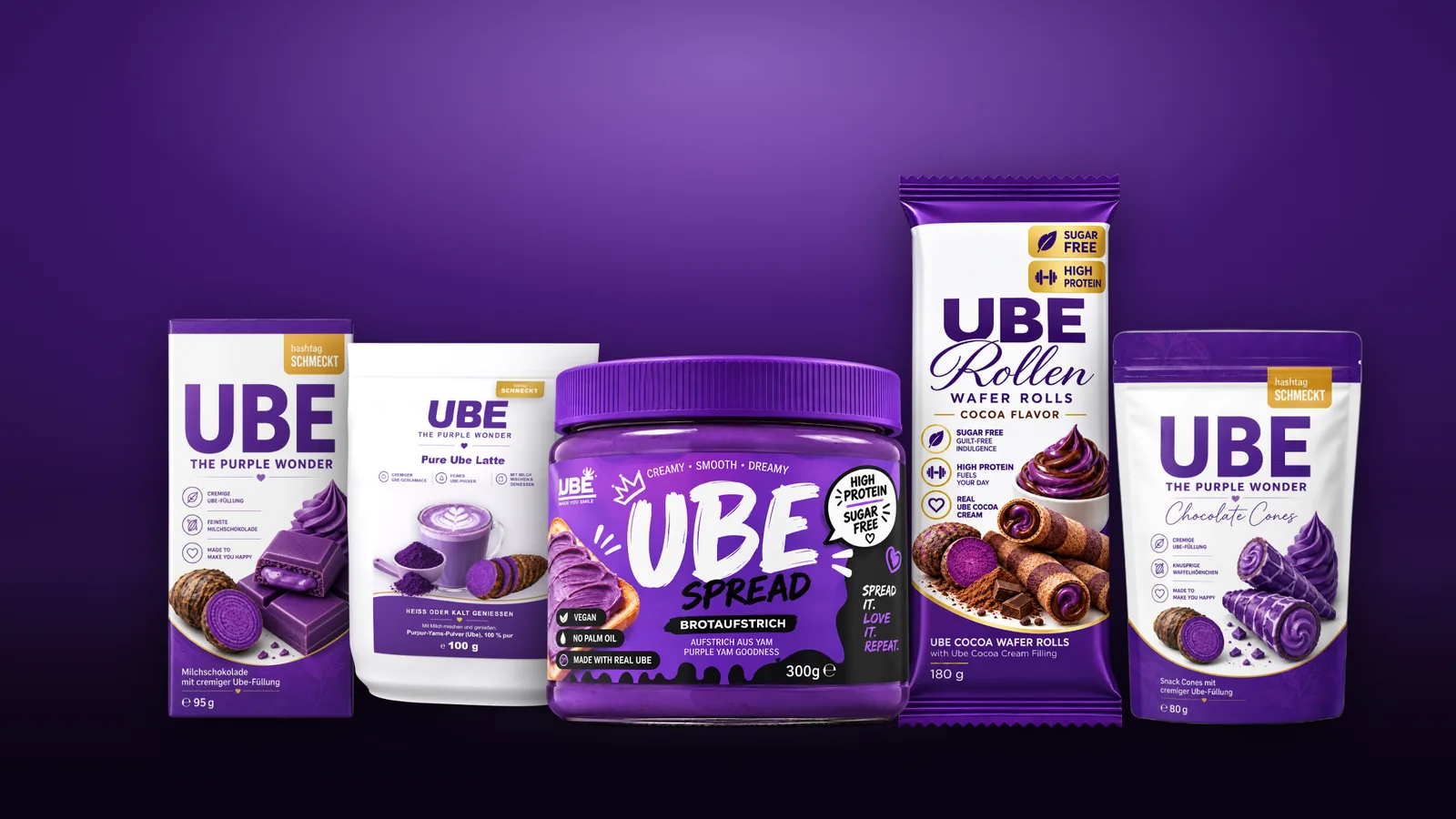 Die UBE-Range 2026: Spread, Schokolade, Chocolate Cones, Pure Ube Latte und Ube Rollen