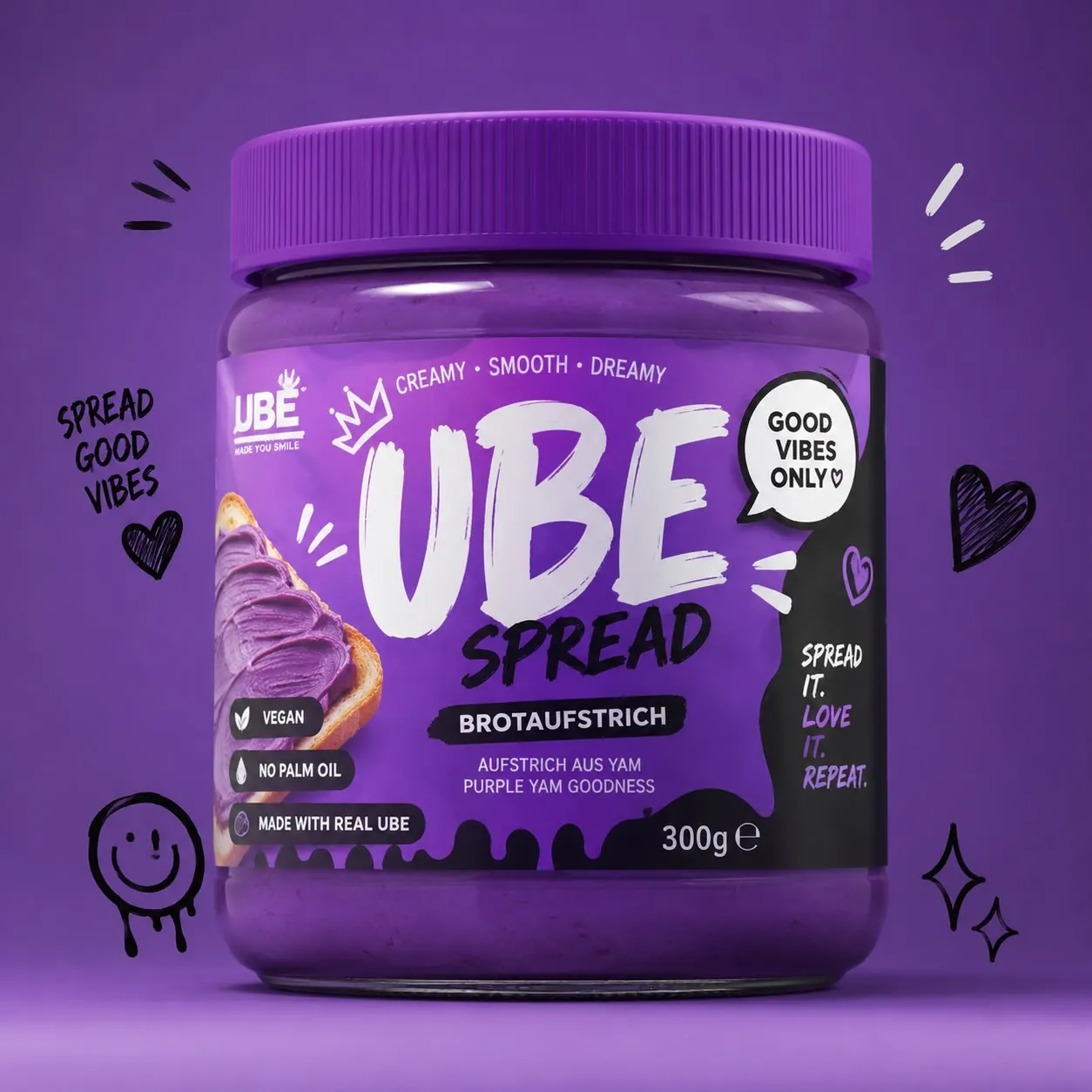 UBE Spread 300g - vegan ube spread made from purple yam in a jar