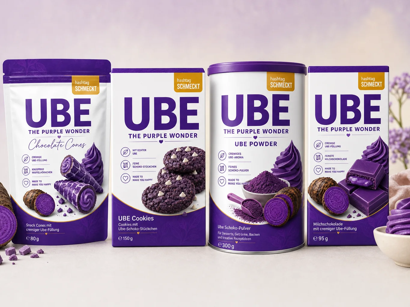 UBE - The Purple Wonder - UBE Chocolate Cones, Premium Eigenmarke mit echter Ube