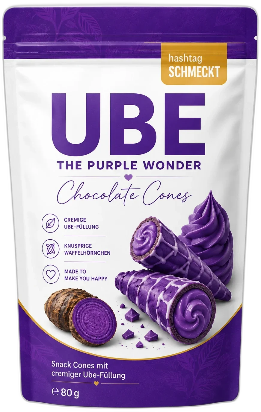 UBE - The Purple Wonder - UBE Chocolate Cones, Premium Eigenmarke mit echter Ube